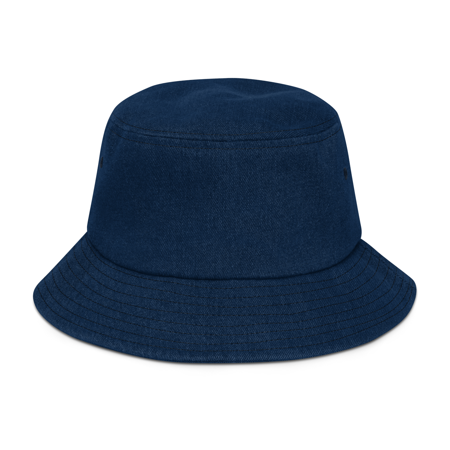 'Détroit Rocque Cité' Denim Bucket Hat (1970s Font) | Gold Embroidery