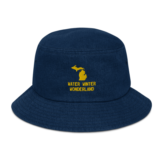 'Water Winter Wonderland' Michigan Denim Bucket Hat - Circumspice Michigan