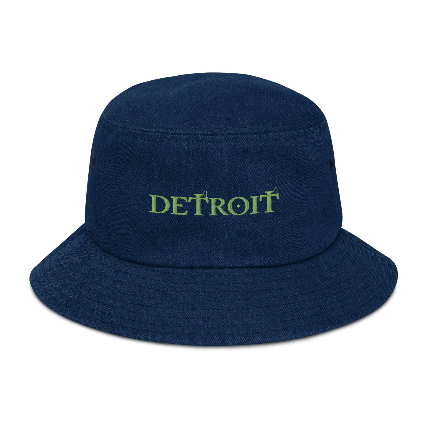 'Detroit' Denim Bucket Hat (Irish Font) - Circumspice Michigan