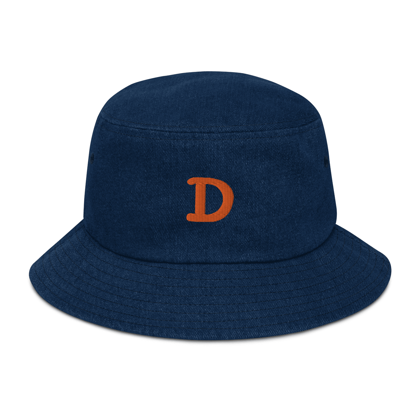 Detroit 'Old French D' Denim Bucket Hat | Orange Embroidery - Circumspice Michigan