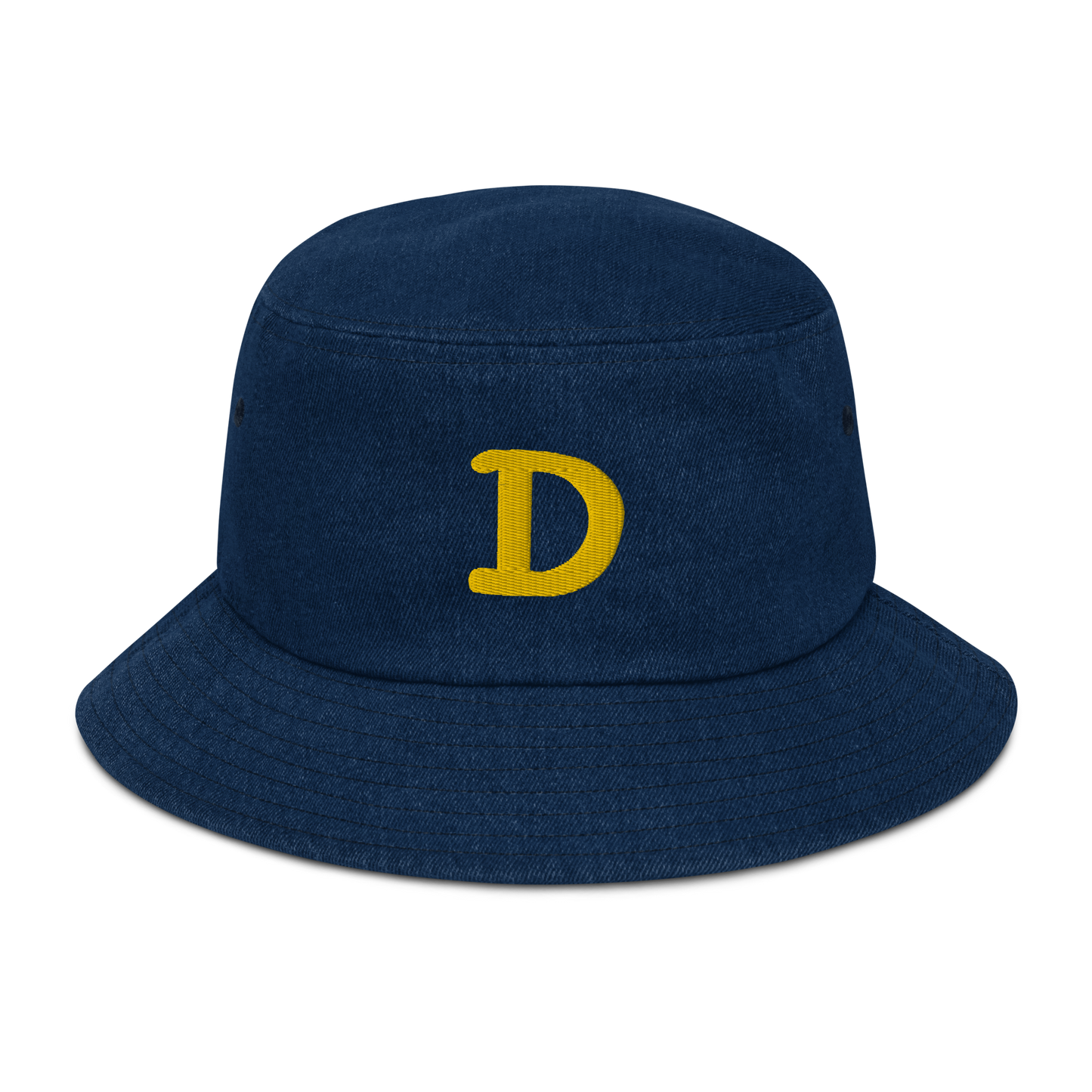 Detroit 'Old French D' Denim Bucket Hat | Gold Embroidery