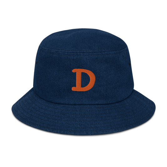 Detroit 'Old French D' Denim Bucket Hat | Orange Embroidery
