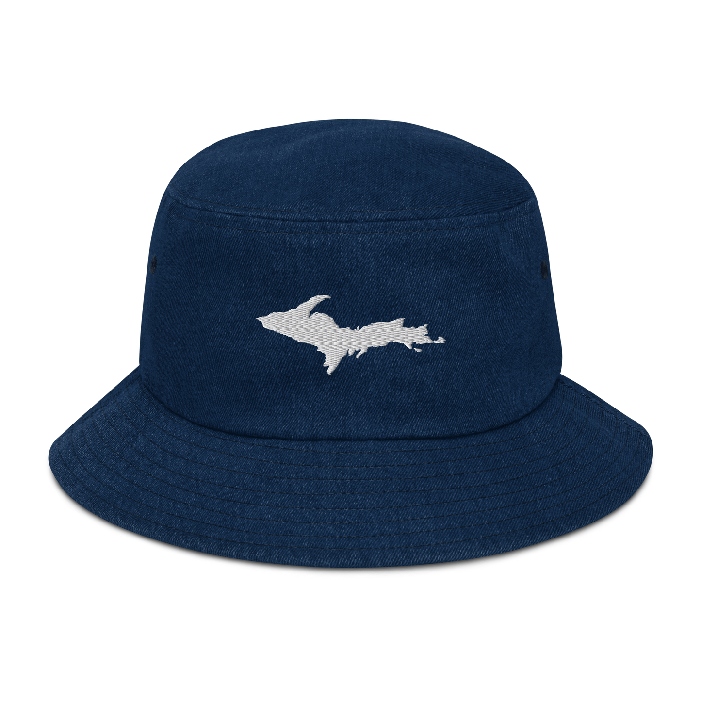 Michigan Upper Peninsula Denim Bucket Hat (w/ UP Outline)