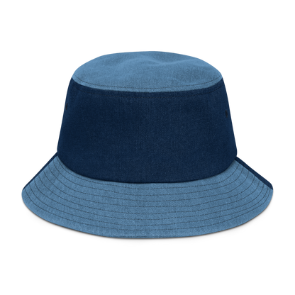 Michigan Upper Peninsula Denim Bucket Hat (w/ Orange UP Outline)