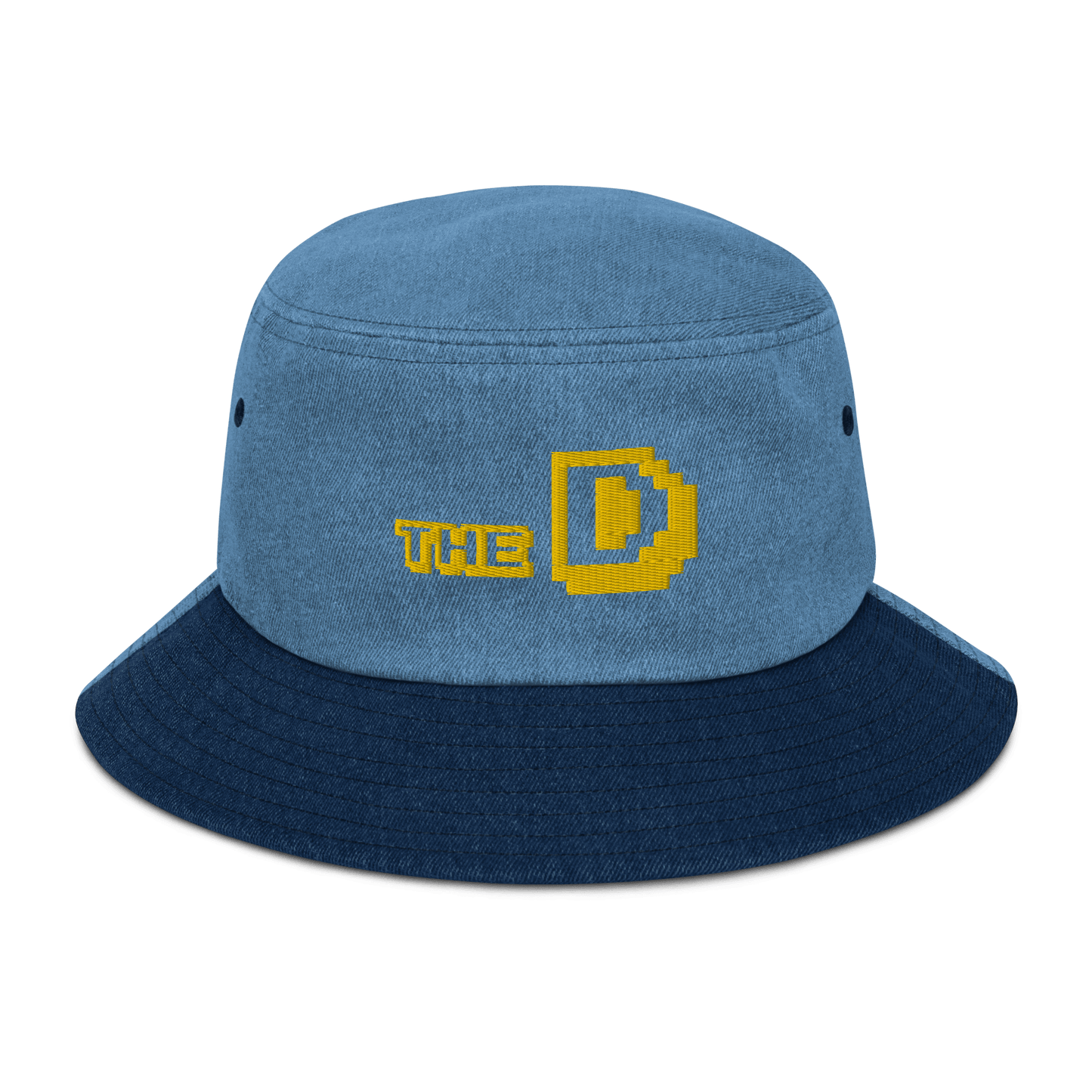 Detroit 'The D' Denim Bucket Cap (Arcade Font) | Gold Embroidery - Circumspice Michigan