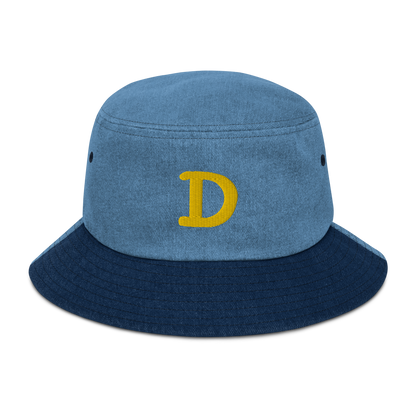 Detroit 'Old French D' Denim Bucket Hat | Gold Embroidery