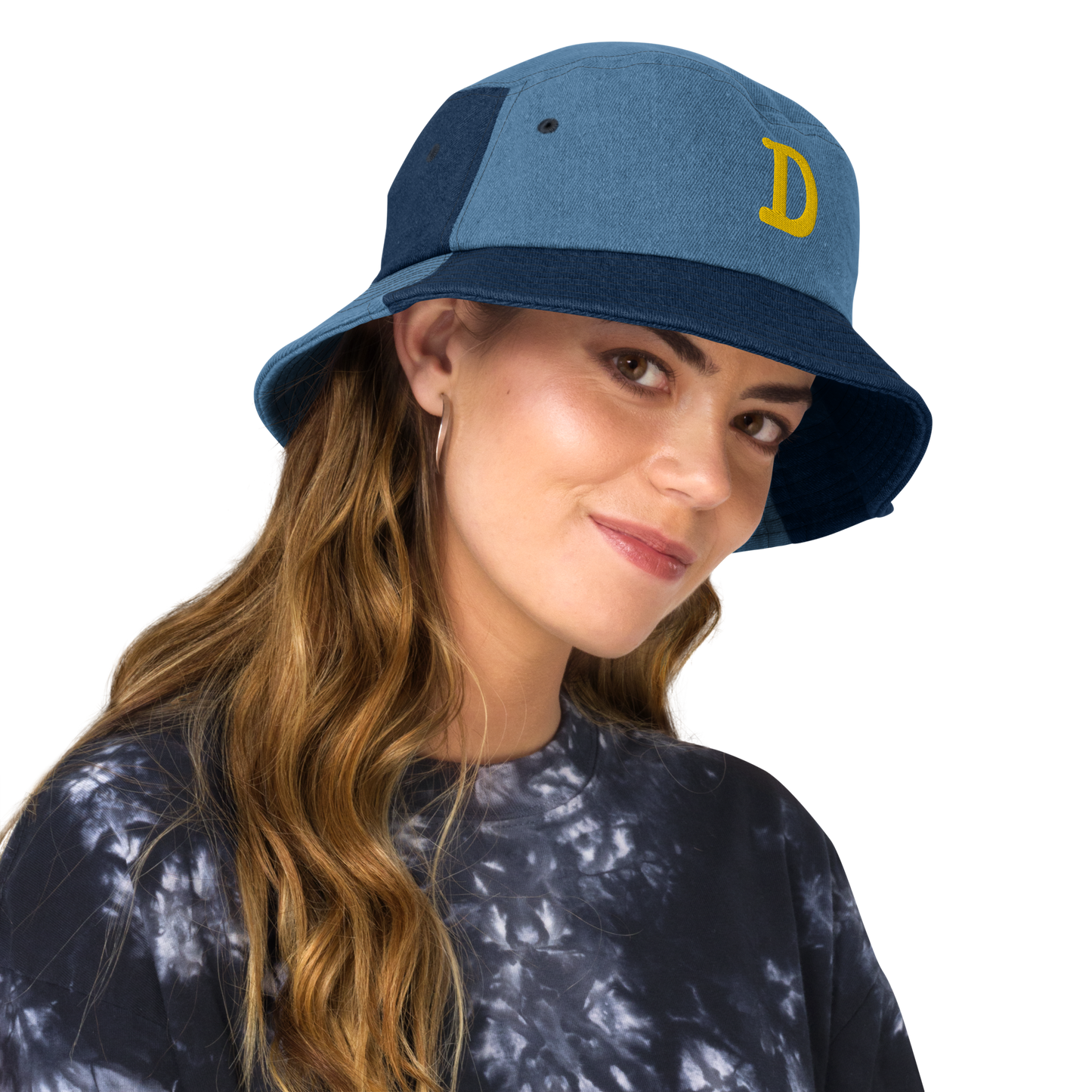 Detroit 'Old French D' Denim Bucket Hat | Gold Embroidery