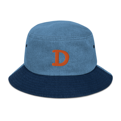 Detroit 'Old French D' Denim Bucket Hat | Orange Embroidery