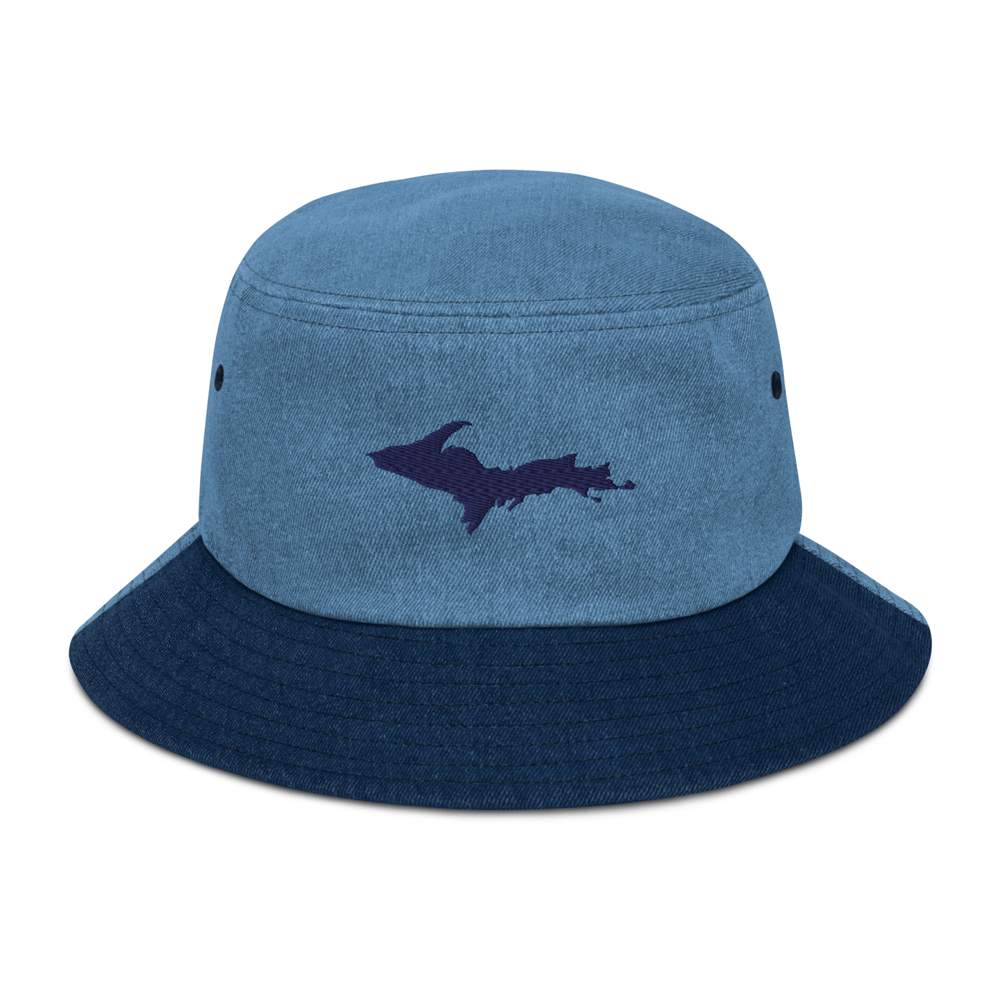 Michigan Upper Peninsula Denim Bucket Hat (w/ UP Outline)