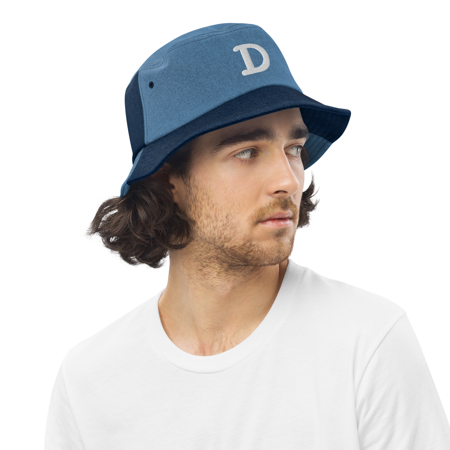 Detroit 'Old French D' Denim Bucket Hat