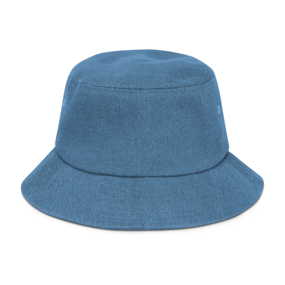 Michigan Upper Peninsula Denim Bucket Hat (w/ Orange UP Outline)