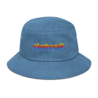 'Detroit' Denim Bucket Hat (Pomaceous 1980's Computer Parody) - Circumspice Michigan