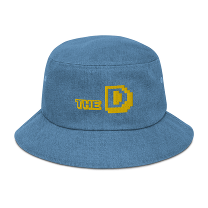 Detroit 'The D' Denim Bucket Cap (Arcade Font) | Gold Embroidery - Circumspice Michigan