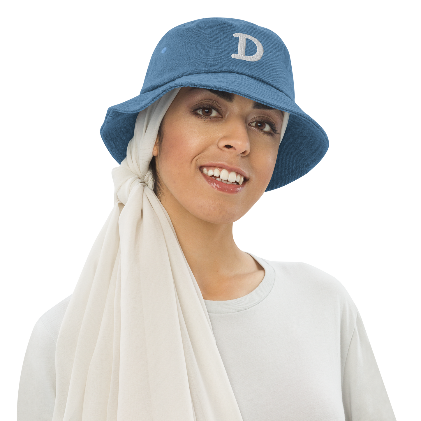 Detroit 'Old French D' Denim Bucket Hat