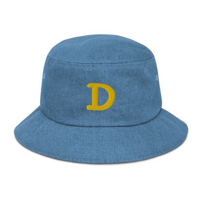 Detroit 'Old French D' Denim Bucket Hat | Gold Embroidery