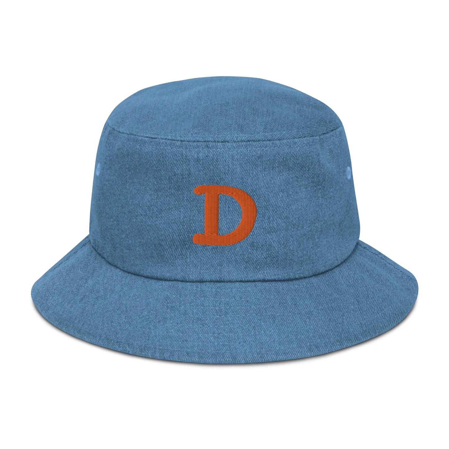 Detroit 'Old French D' Denim Bucket Hat | Orange Embroidery