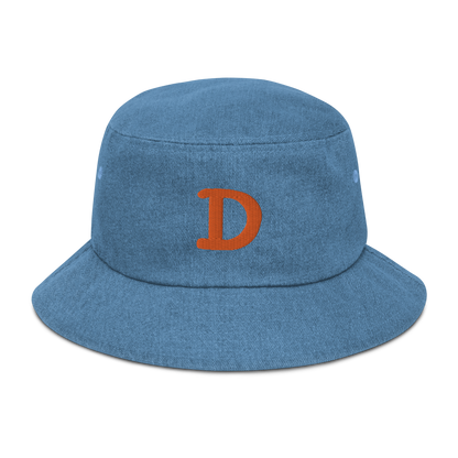 Detroit 'Old French D' Denim Bucket Hat | Orange Embroidery