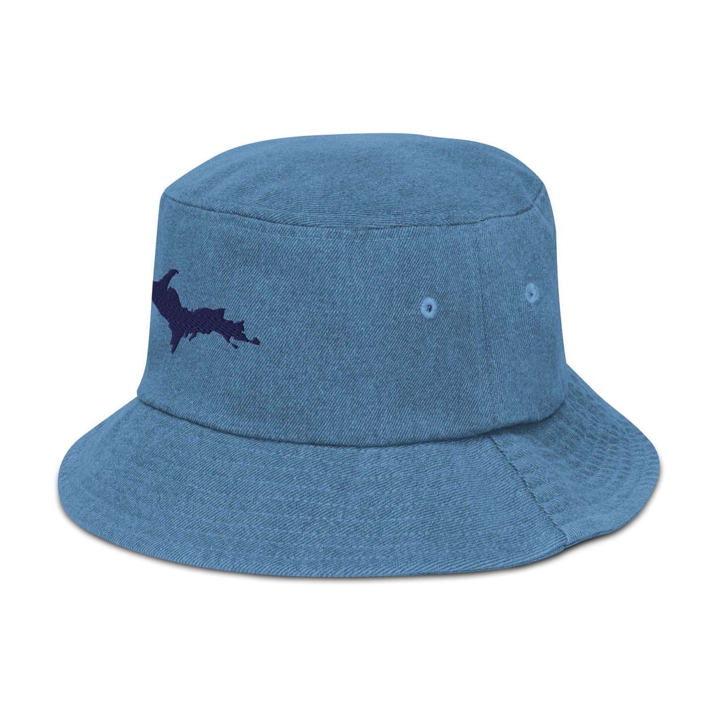 Michigan Upper Peninsula Denim Bucket Hat (w/ UP Outline)