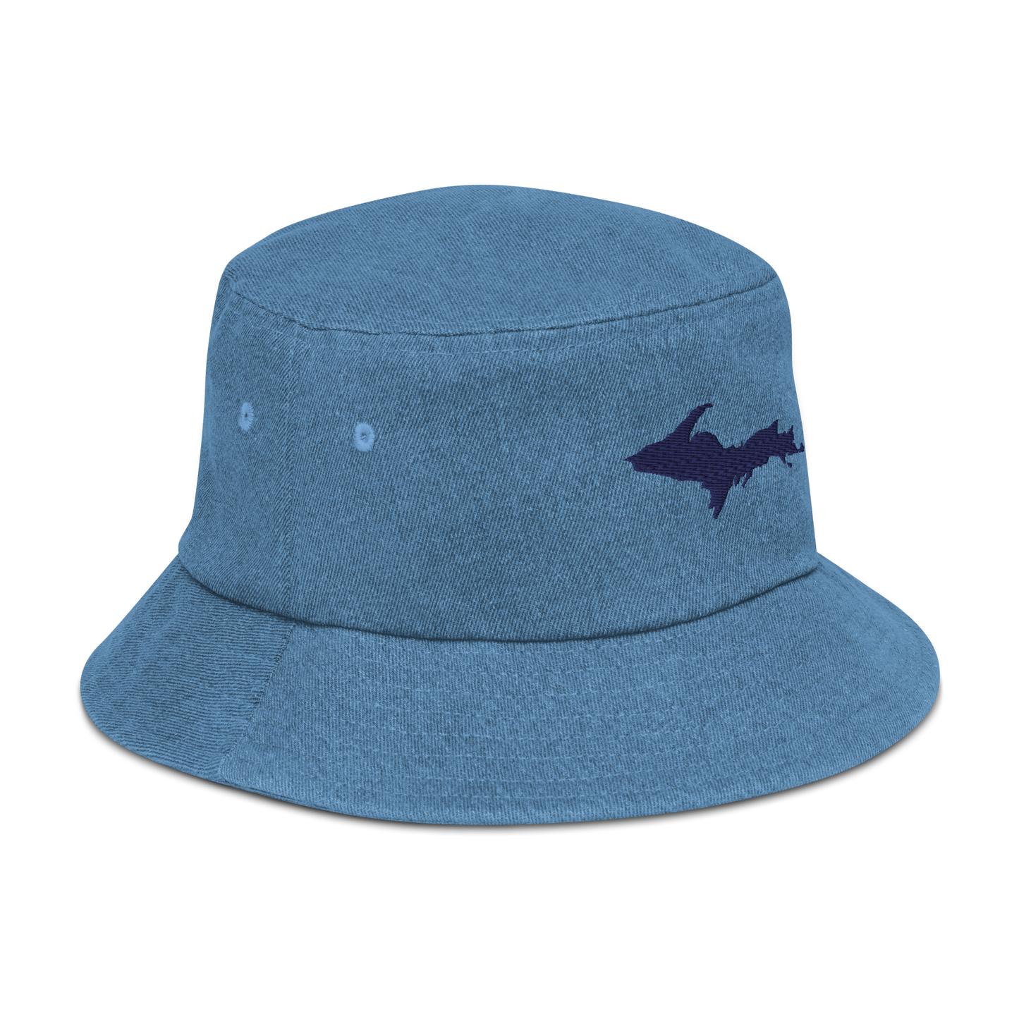 Michigan Upper Peninsula Denim Bucket Hat (w/ UP Outline)