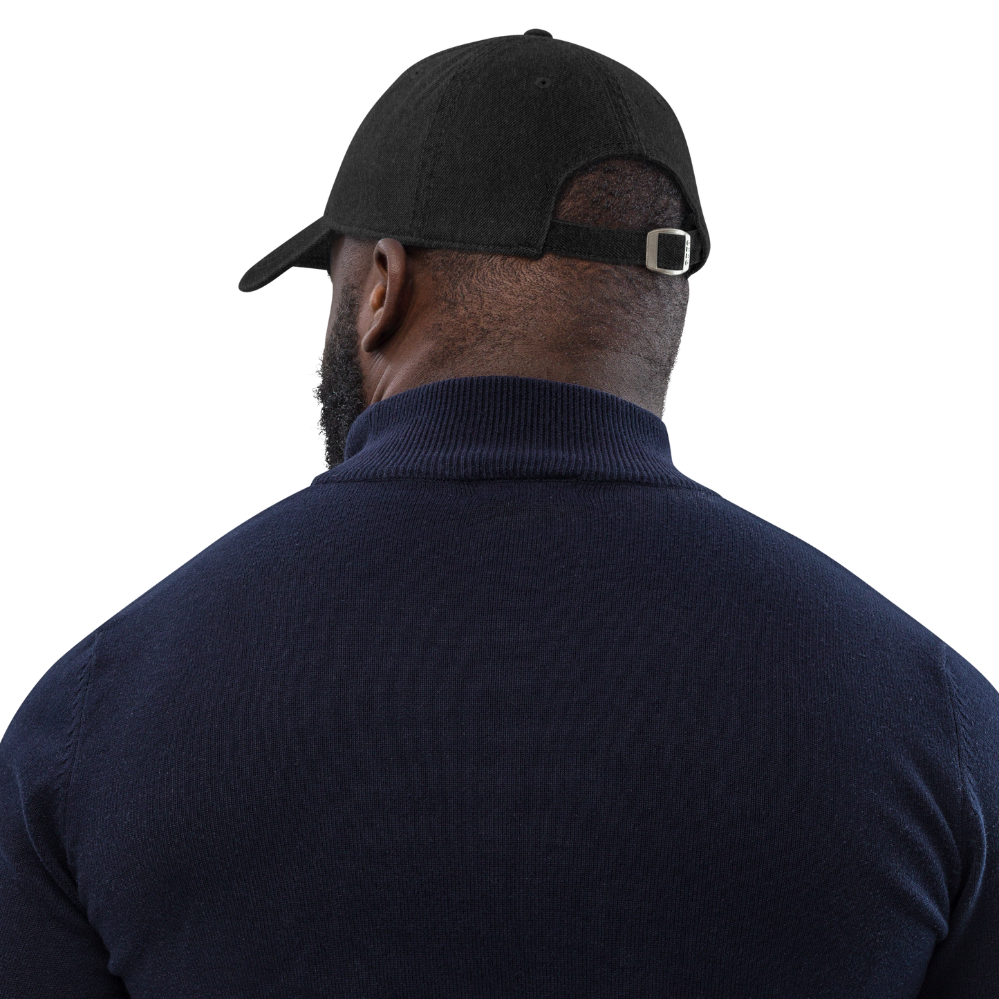 'Détroit Rocque Cité' Denim Baseball Cap | White/Navy Embroidery