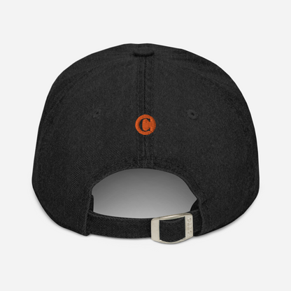 Detroit 'Old French D' Denim Baseball Cap (w/ Side Design) | Orange Embroidery