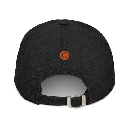 Detroit 'Old French D' Denim Baseball Cap (w/ Side Design) | Orange Embroidery