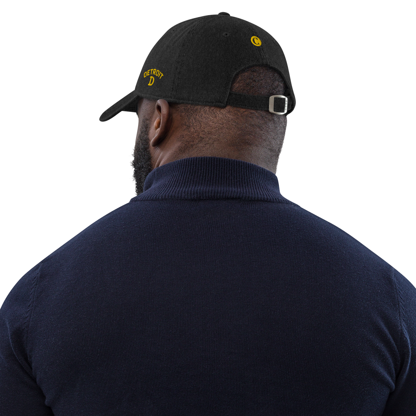 Detroit 'Old French D' Denim Baseball Cap (w/ Side Design) | Gold Embroidery