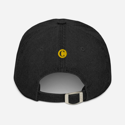 Detroit 'Old French D' Denim Baseball Cap (w/ Side Design) | Gold Embroidery