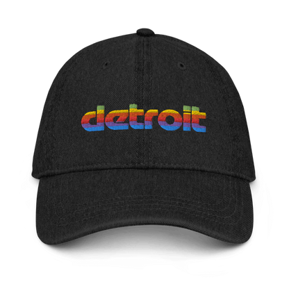 'Detroit' Denim Baseball Cap (1980s Pomaceous Computer Parody) - Circumspice Michigan