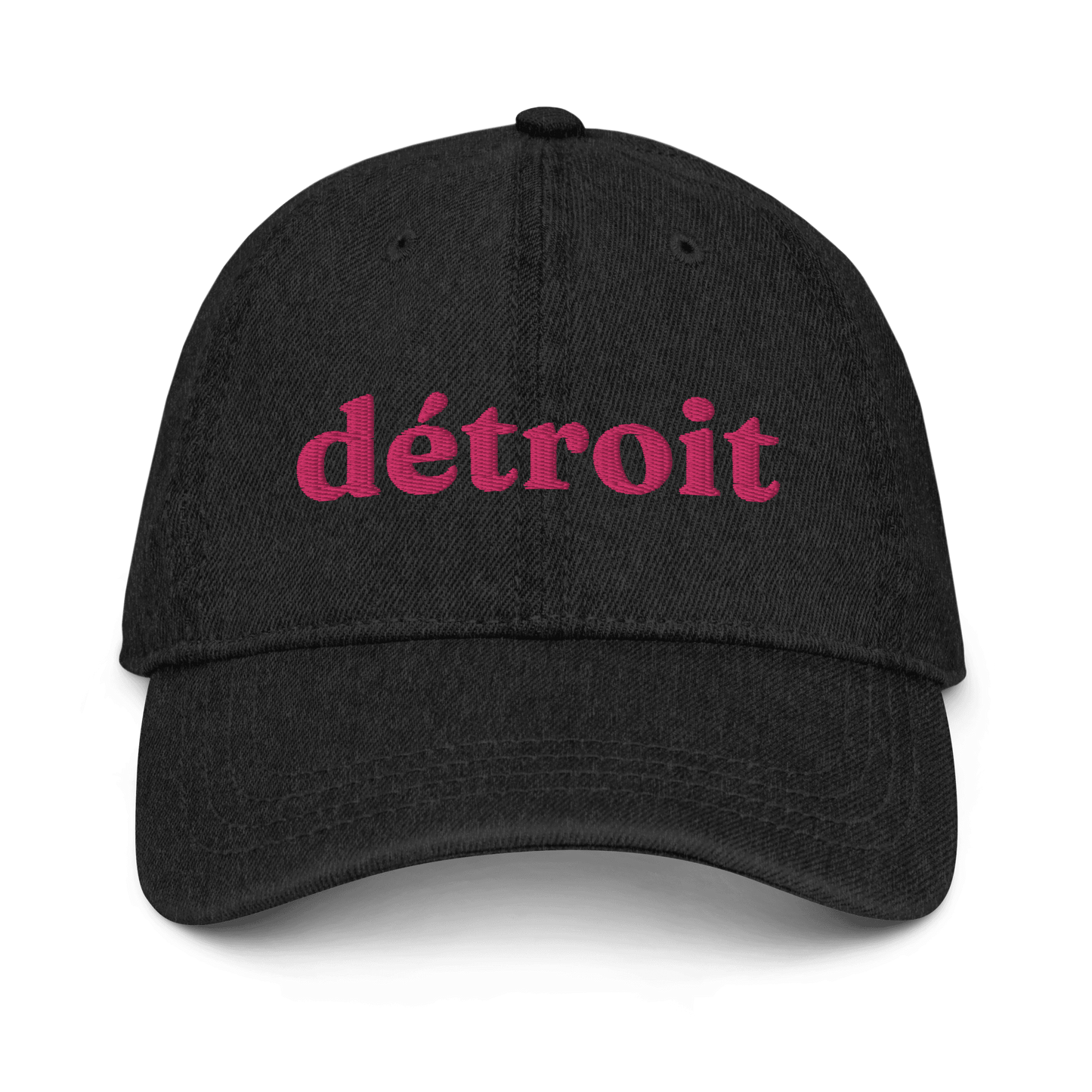 'Détroit' Denim Baseball Cap | Pink Embroidery - Circumspice Michigan