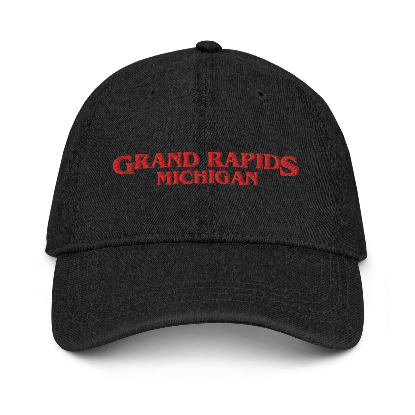 'Grand Rapids Michigan' Denim Baseball Cap (1980s Drama Parody)