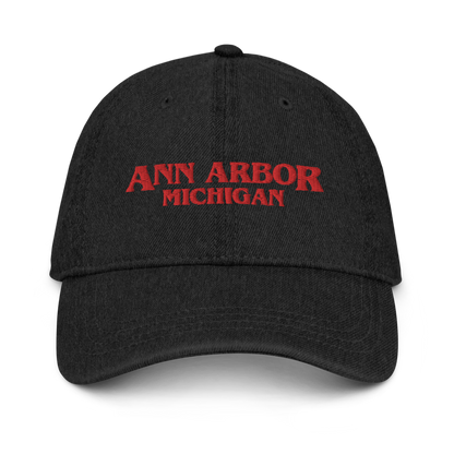 'Ann Arbor Michigan' Denim Baseball Cap (1980s Drama Parody)