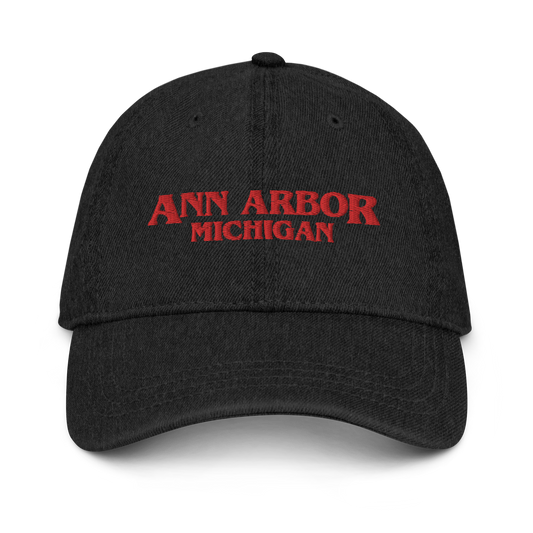 'Ann Arbor Michigan' Denim Baseball Cap (1980s Drama Parody)