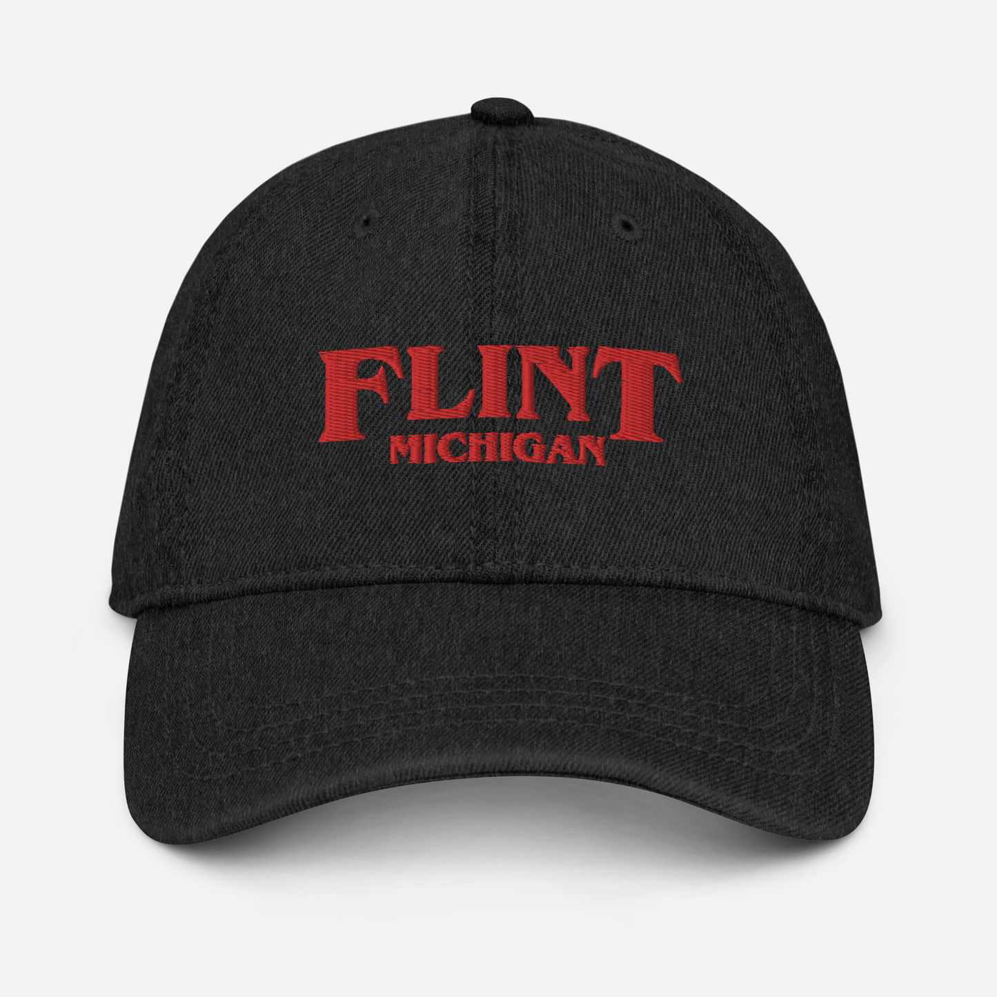 'Flint Michigan' Denim Baseball Cap (1980s Drama Parody)