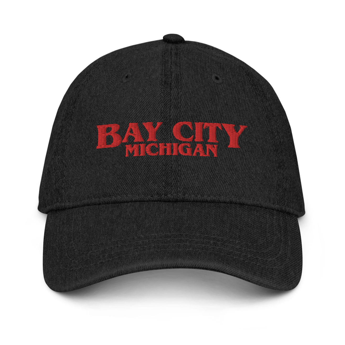 'Bay City Michigan' Denim Baseball Cap (1980s Drama Parody)