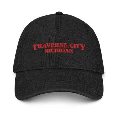 'Traverse City Michigan' Denim Baseball Cap (1980s Drama Parody)