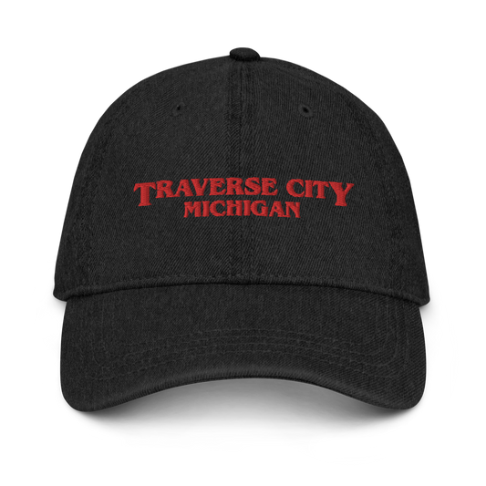 'Traverse City Michigan' Denim Baseball Cap (1980s Drama Parody)