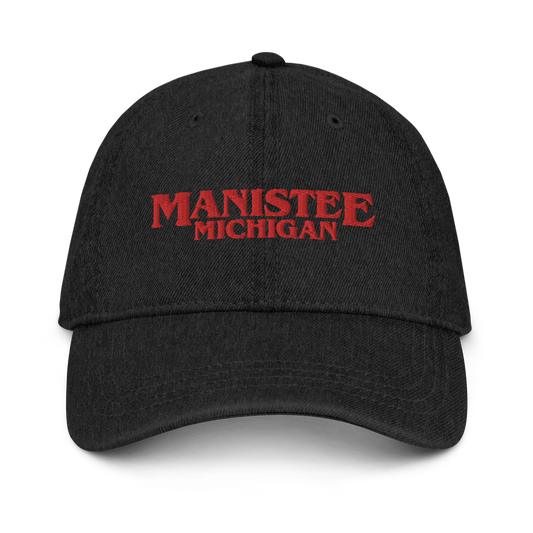 'Manistee Michigan' Denim Baseball Cap (1980s Drama Parody)