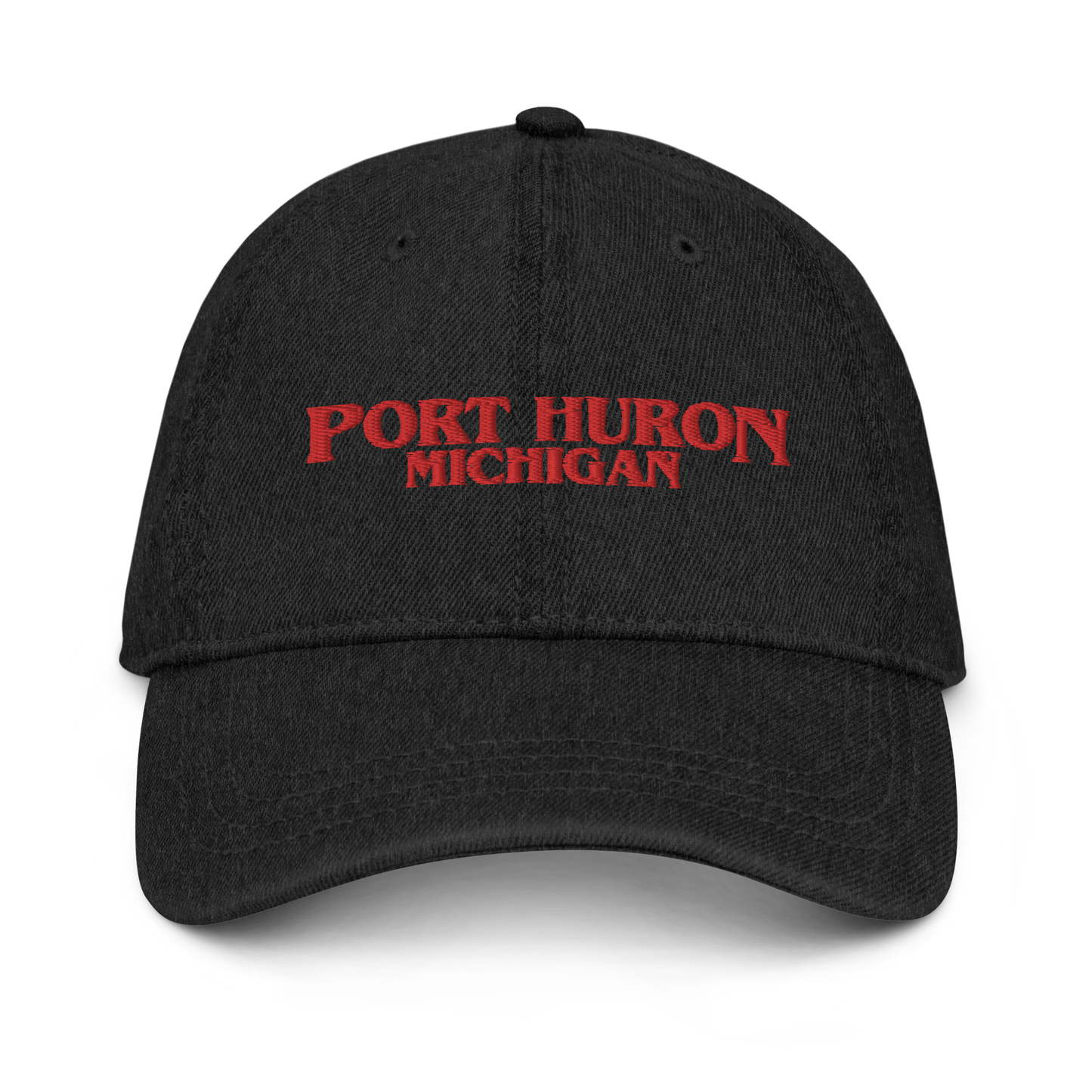 'Port Huron Michigan' Denim Baseball Cap (1980s Drama Parody)