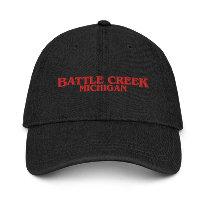 'Battle Creek Michigan' Denim Baseball Cap (1980s Drama Parody)