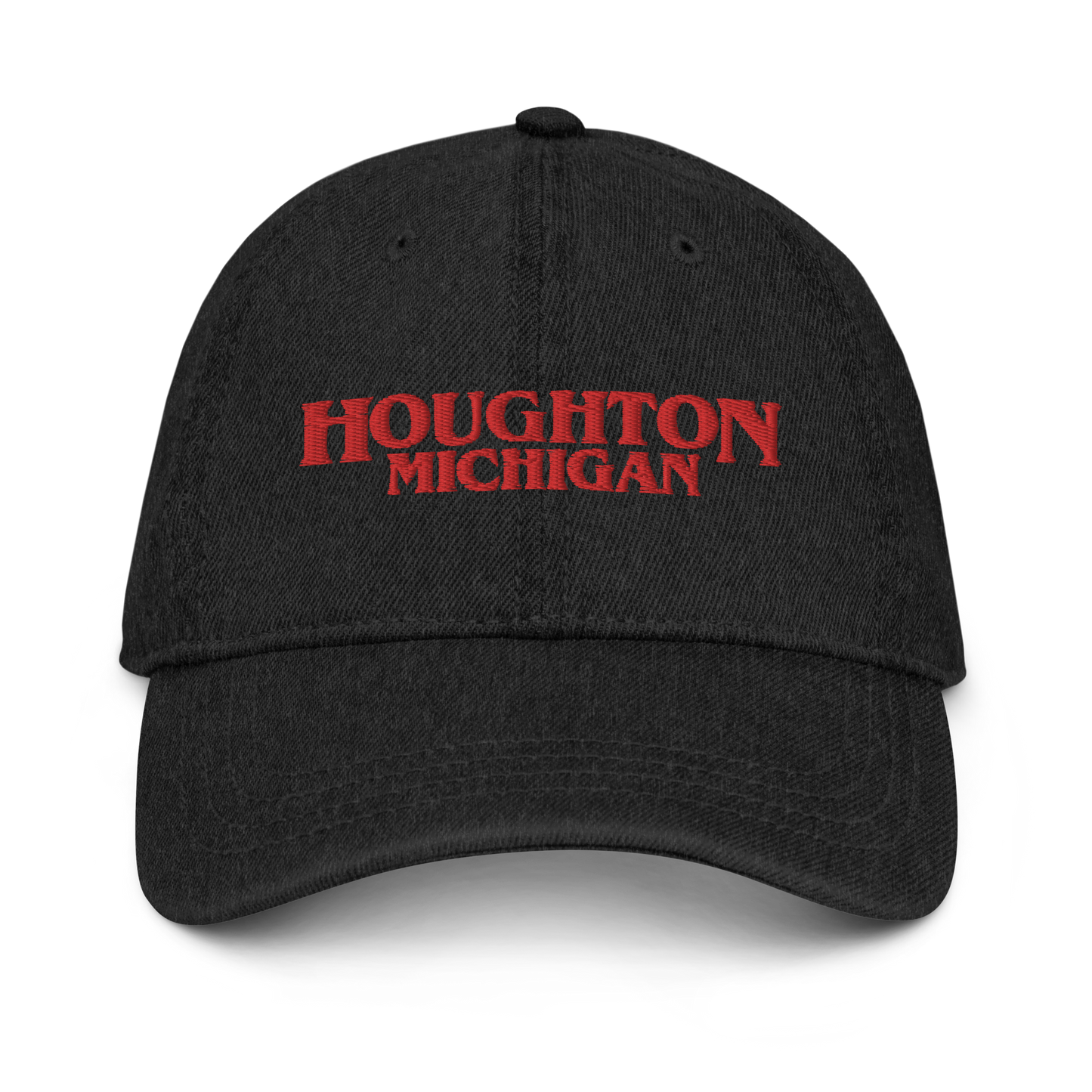 'Houghton Michigan' Denim Baseball Cap (1980s Drama Parody)