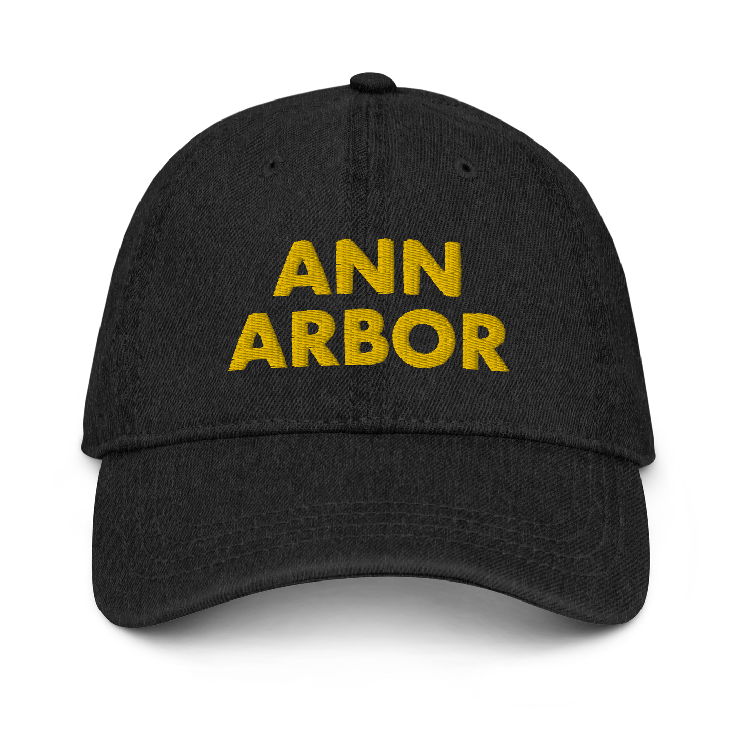 'Ann Arbor' Denim Baseball Cap (Gold Embroidery)