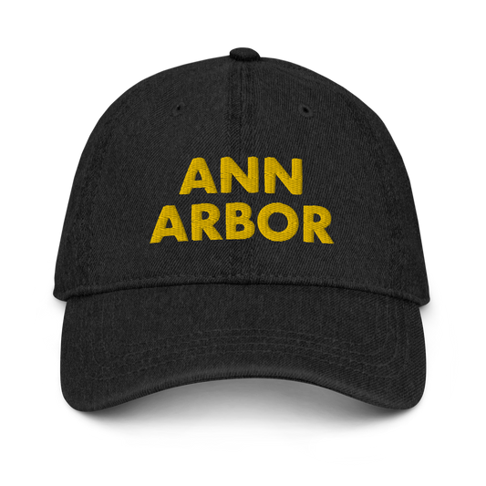 'Ann Arbor' Denim Baseball Cap (Gold Embroidery)