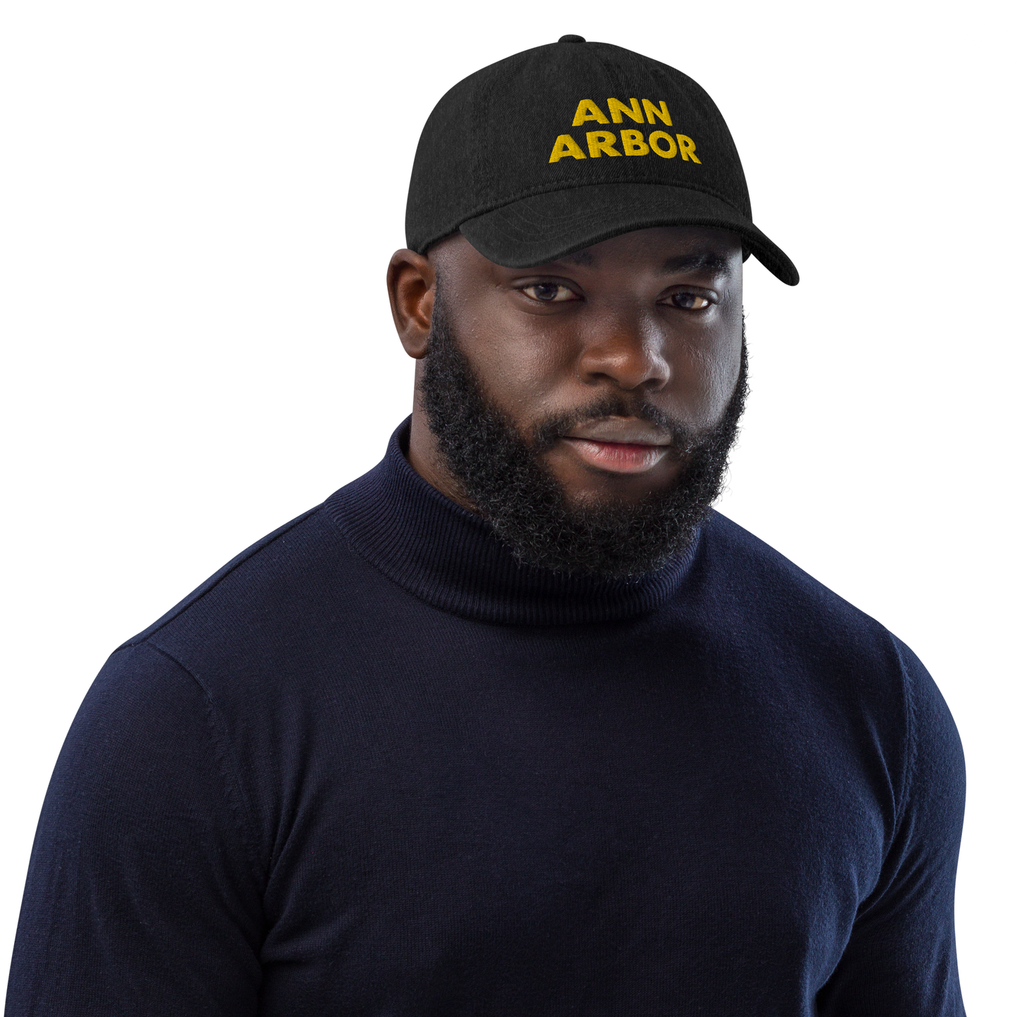 'Ann Arbor' Denim Baseball Cap (Gold Embroidery)