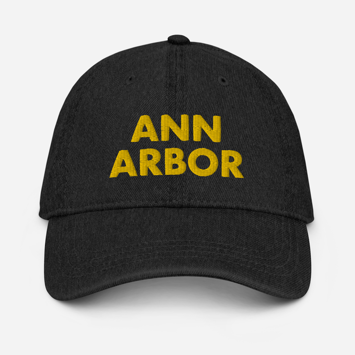 'Ann Arbor' Denim Baseball Cap (Gold Embroidery)