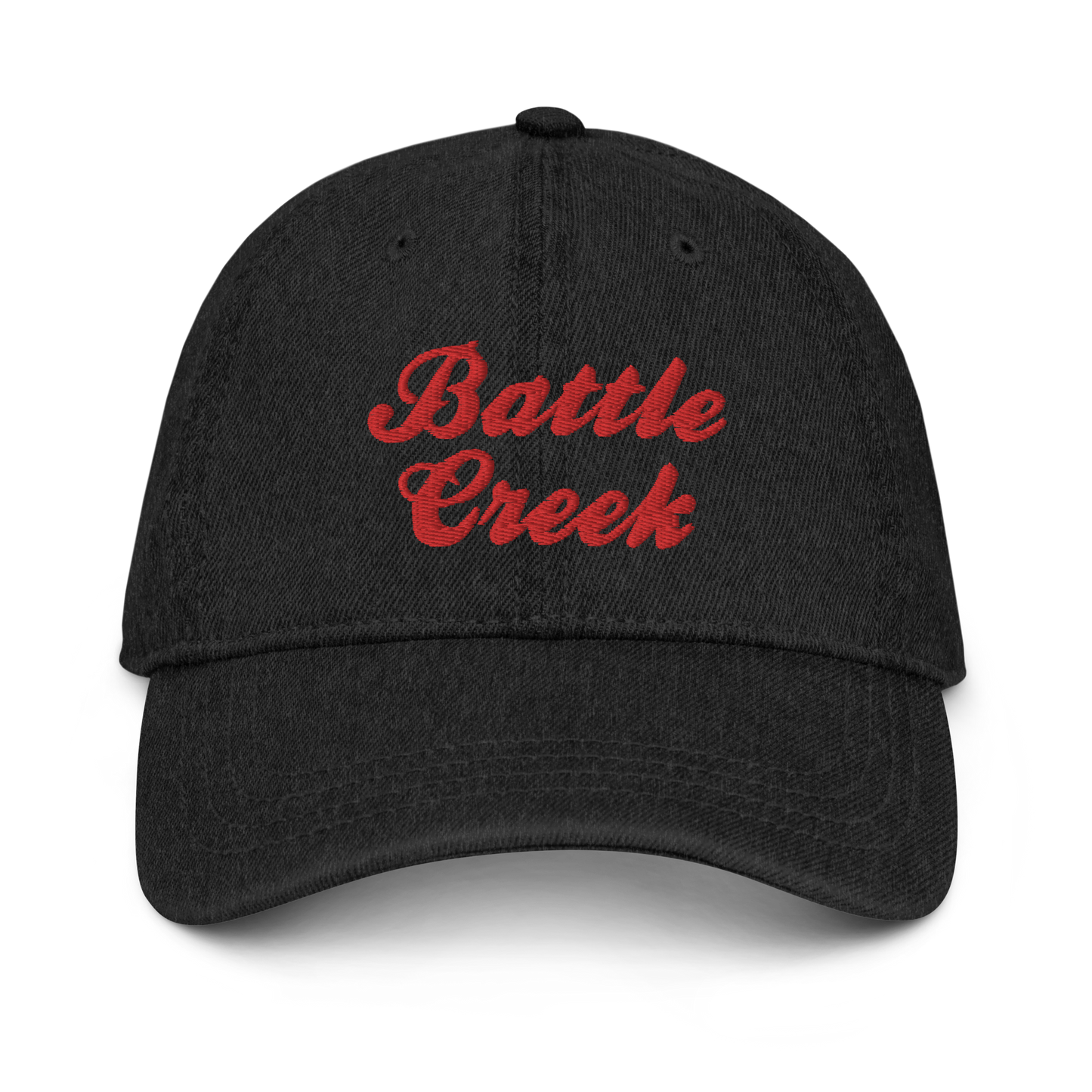 'Battle Creek' Denim Baseball Cap (Breakfast Cereal Parody)