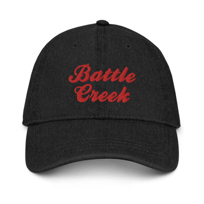 'Battle Creek' Denim Baseball Cap (Breakfast Cereal Parody)