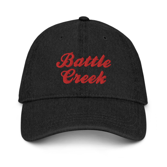 'Battle Creek' Denim Baseball Cap (Breakfast Cereal Parody)