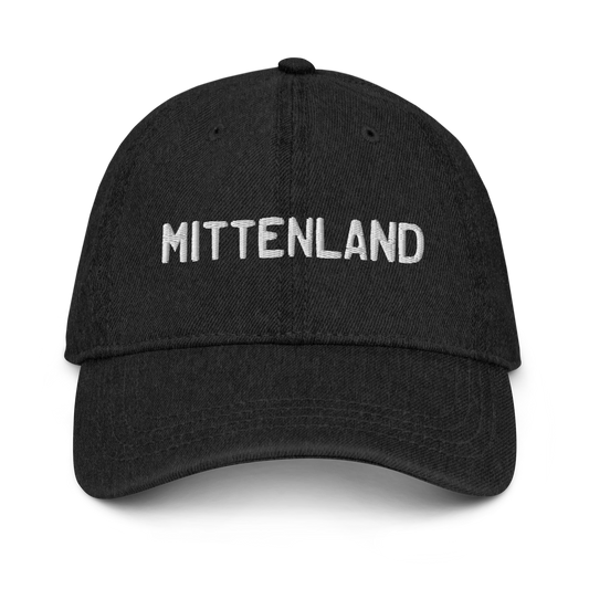 Michigan 'Mittenland' Denim Baseball Cap (Licence Plate Font)