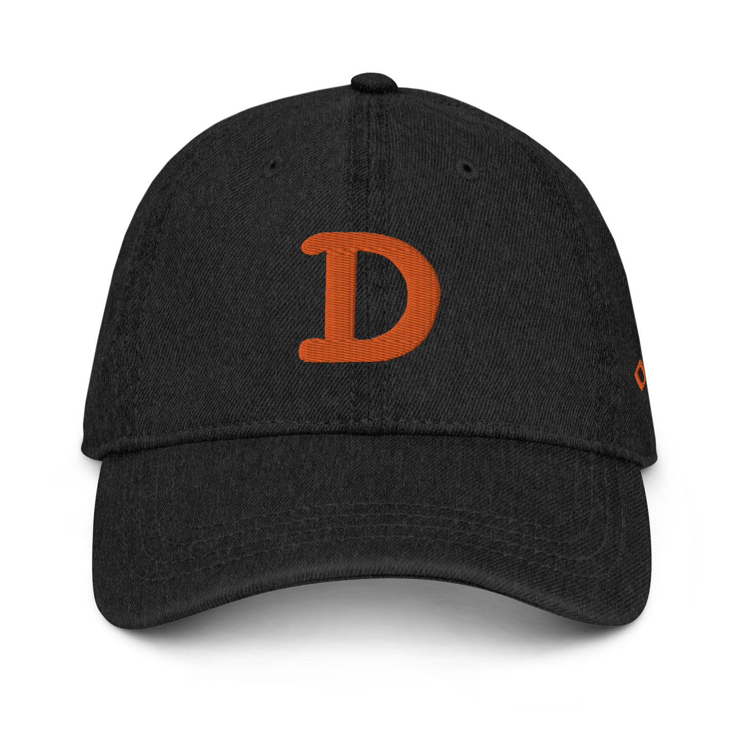 Detroit 'Old French D' Denim Baseball Cap (w/ Side Design) | Orange Embroidery